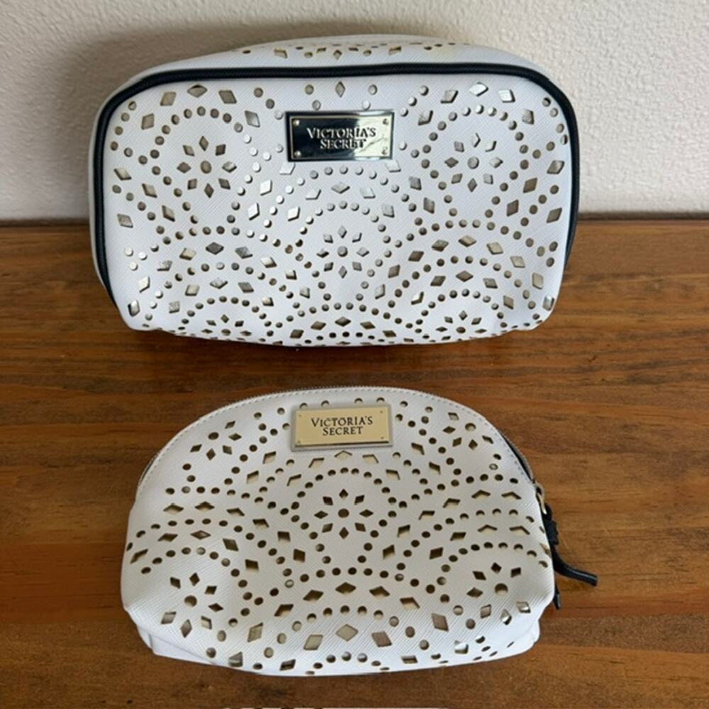 Victoria's Secret White Makeup Bag set